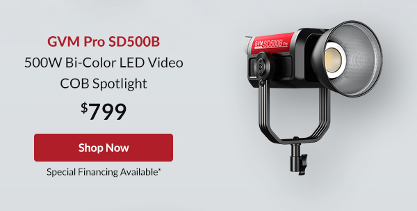GVM Pro SD500B 500W Bi-Color LED Video COB Spotlight