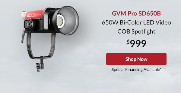 GVM Pro SD650B 650W Bi-Color LED Video COB Spotlight