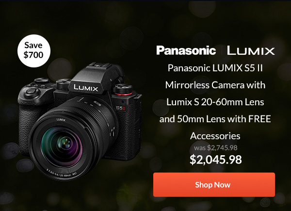 Panasonic LUMIX S5 II Mirrorless Camera with Lumix S 20-60mm Lens and 50mm Lens with FREE Accessories
