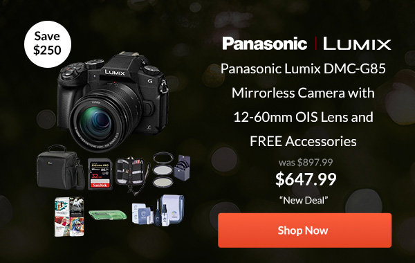 Panasonic Lumix DMC-G85 Mirrorless Camera with 12-60mm OIS Lens and FREE Accessories