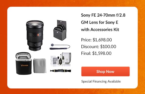 Sony FE 24-70mm f/2.8 GM Lens for Sony E with Accessories Kit
