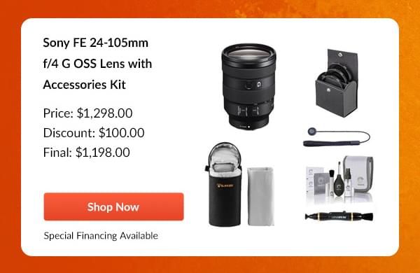 Sony FE 24-105mm f/4 G OSS Lens with Accessories Kit