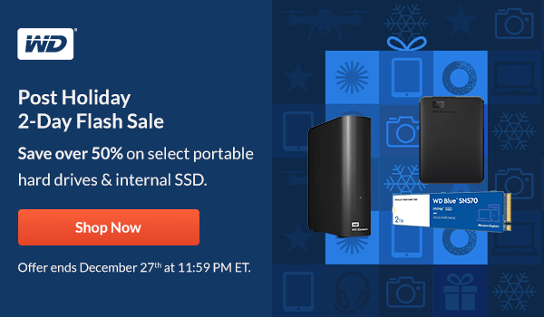WD Post Holiday 2-Day Flash Sale