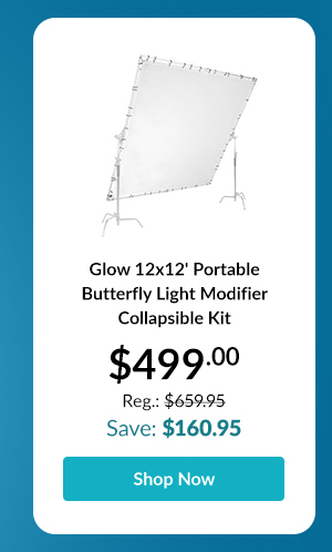 Glow 12x12' Portable Butterfly Light Modifier Collapsible Kit