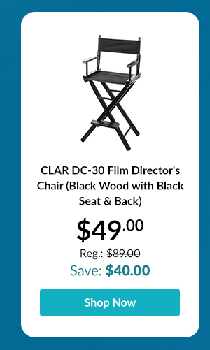 CLAR DC-30 Film Director's Chair (Black Wood with Black Seat & Back)