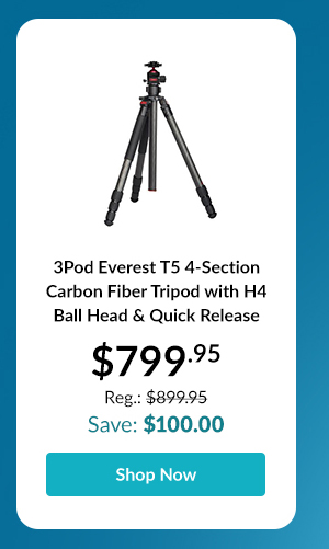 3Pod Everest T5 4-Section Carbon Fiber Tripod with H4 Ball Head & Quick Release