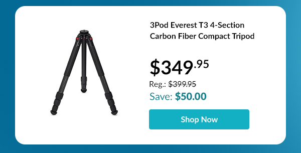 3Pod Everest T3 4-Section Carbon Fiber Compact Tripod