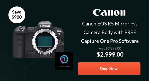 Canon EOS R5 Mirrorless Camera Body with Capture One Pro Photo Editing Software