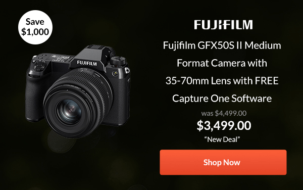 Fujifilm GFX50S II Medium Format Camera with 35-70mm Lens with FREE Capture One Software