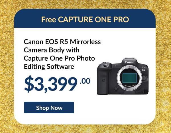 Canon EOS R5 Mirrorless Camera Body with Capture One Pro Photo Editing Software