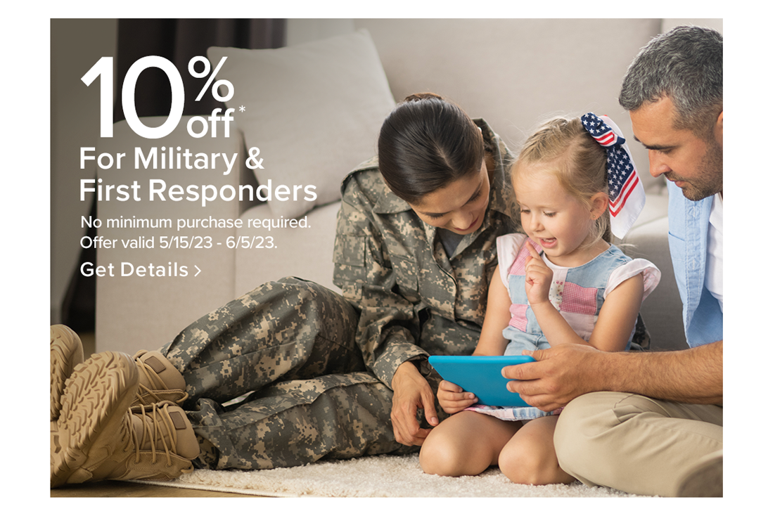 10% off for military & first responders