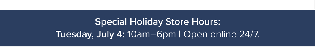 Special Holiday Hours