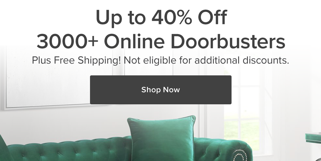 Up to 40% off 3000+ Online Doorbusters