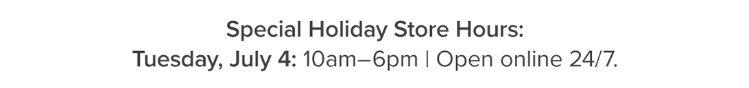 Special Holiday Hours