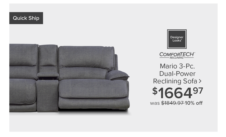 Mario 3-Pc. Dual-Power Reclining Sofa