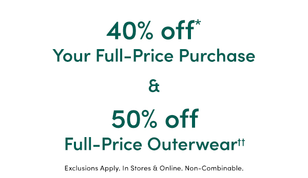 40% off & 50% off