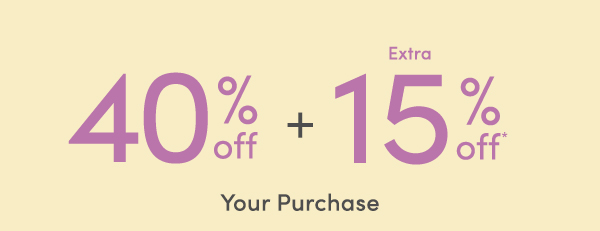 40% + 15% off