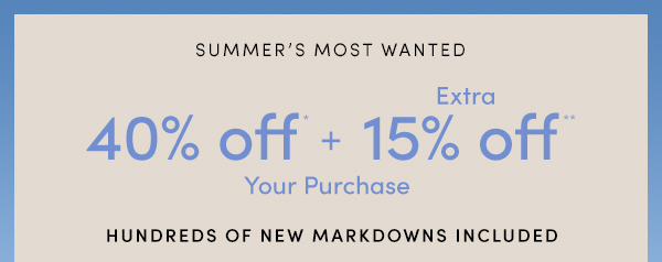 40% off + Extra 15% off