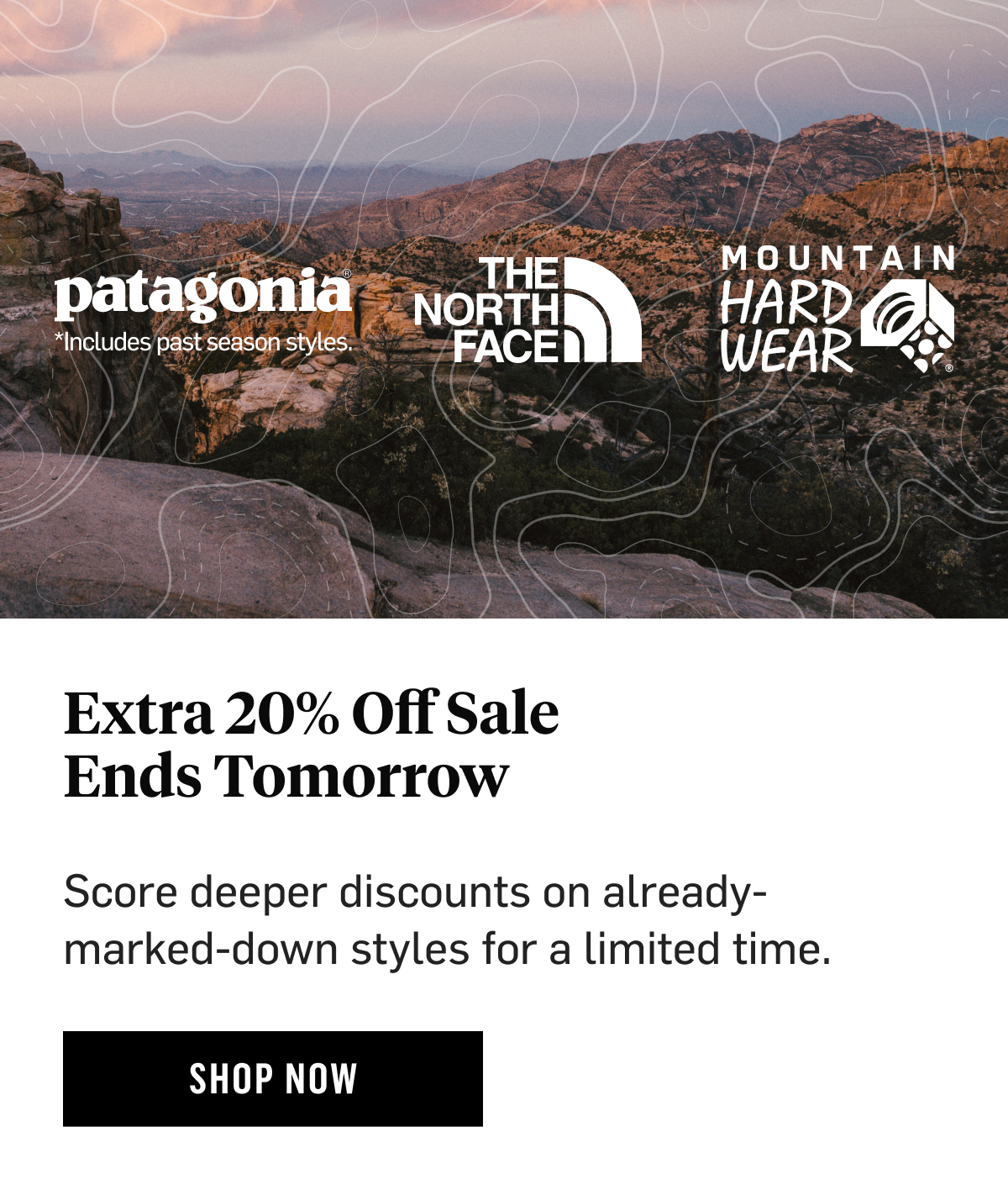 Extra 20% Off Sale Ends Tomorrow! Score deeper discounts on markdowns for a limited time. Shop Now!