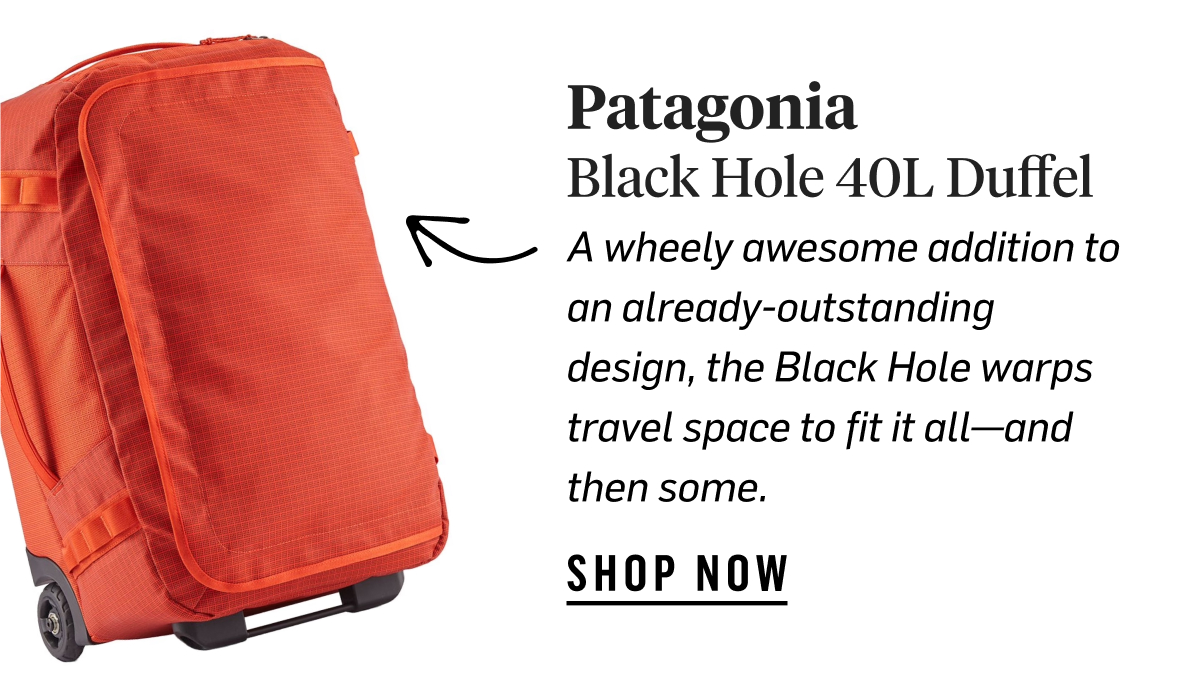 Patagonia Black Hole 40L Duffel: A wheely awesome duffel that warps space to fit it all—and more. Shop now!