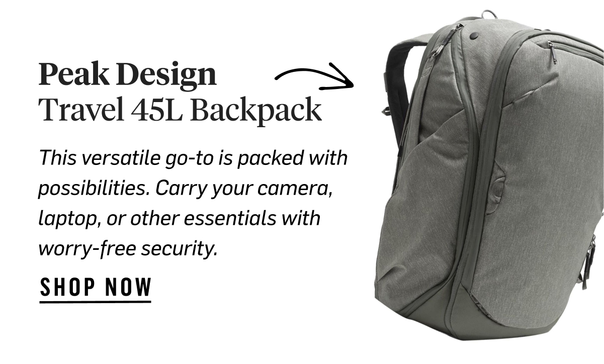 Peak Design 45L Travel Backpack: Versatile, secure, and ready for gear, tech, and adventure. Shop now!