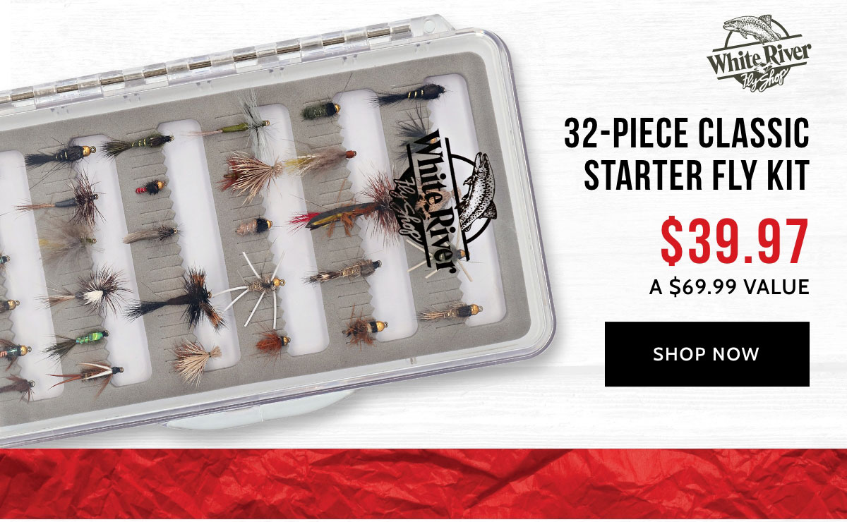 White River Fly Shop 32-Piece Classic Starter Fly Kit 