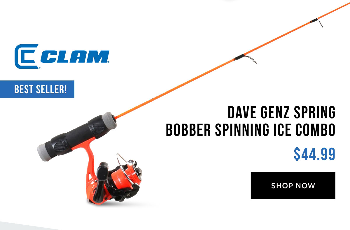 Clam Dave Genz Spring Bobber Spinning Ice Combo