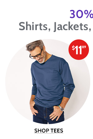 30% Off Shirts, Jackets, Jeans & Fleece - Shop Men's Tees