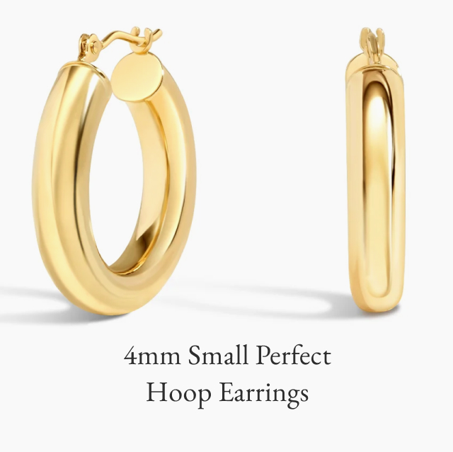 4mm Small Perfect Hoop Earrings 