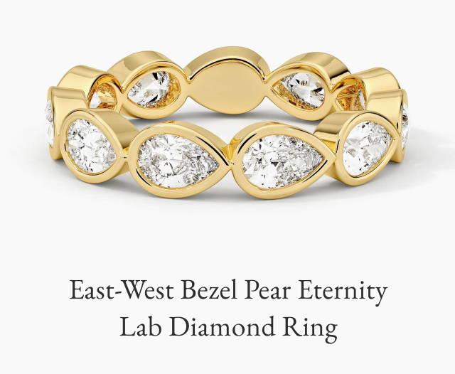 East-West Bezel Pear Eternity Lab Diamond Ring