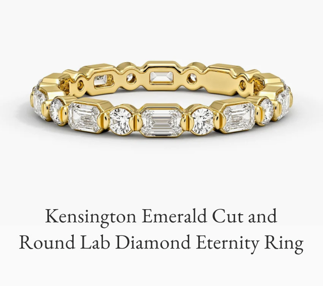 Kensington Emerald Cut and Round Lab Diamond Eternity Ring 