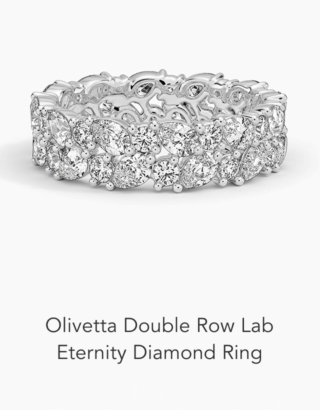 Olivetta Double Row Lab Eternity Diamond Ring