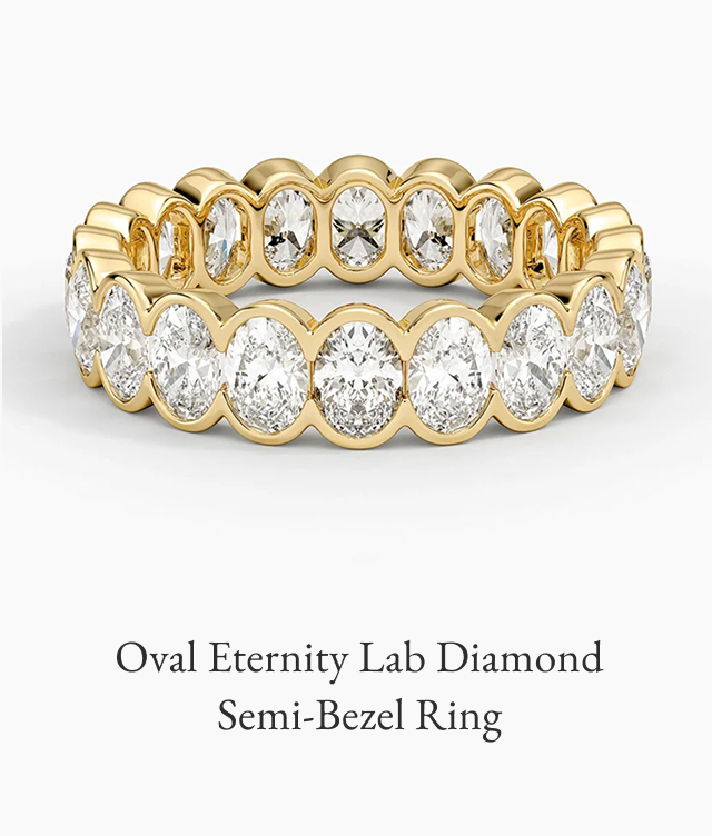 Oval Eternity Lab Diamond Semi-Bezel Ring 