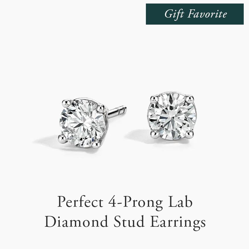 Perfect 4-Prong Lab Diamond Stud Earrings 