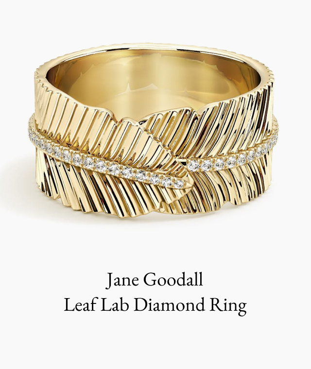 Jane Goodall Leaf Lab Diamond Ring