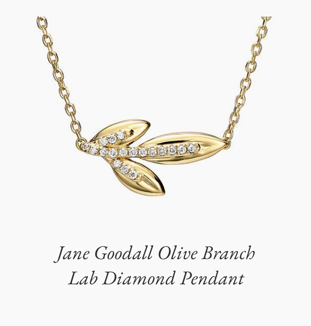 Jane Goodall Olive Branch Lab Diamond Pendant