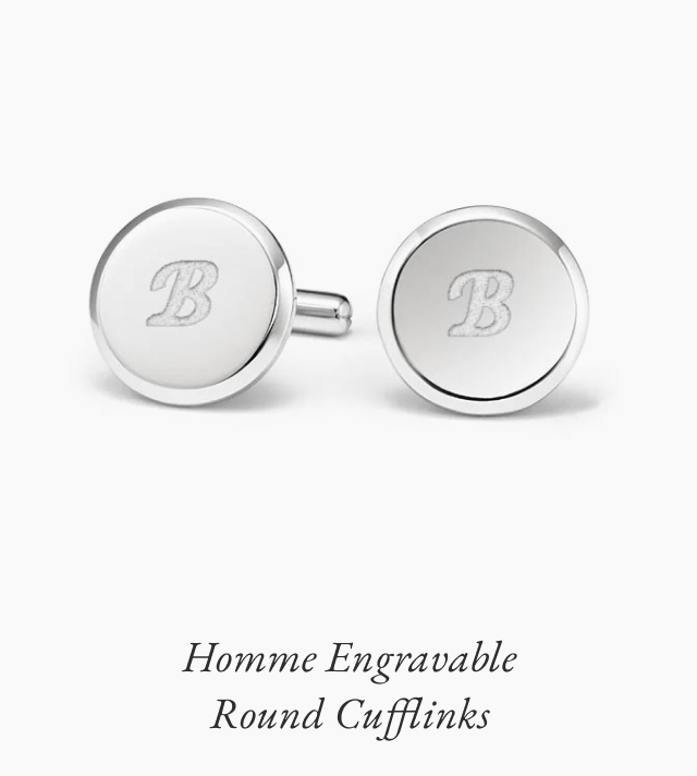 Homme Engravable Round Cufflinks