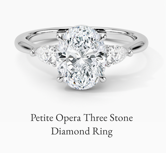 Petite Opera Three Stone Diamond Ring