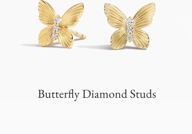 Butterfly Diamond Stud Earrings