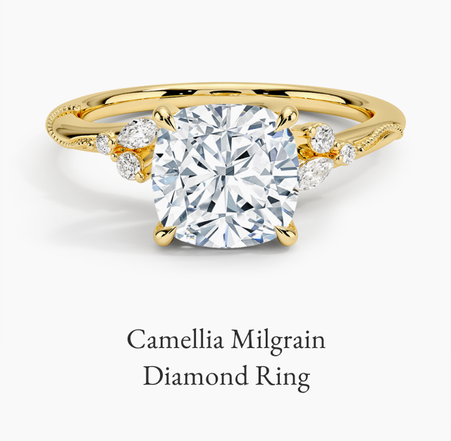 Camellia Milgrain Diamond Ring
