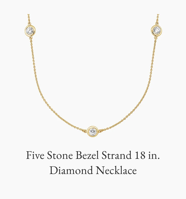 Five Stone Bezel Strand 18 in. Diamond Necklace