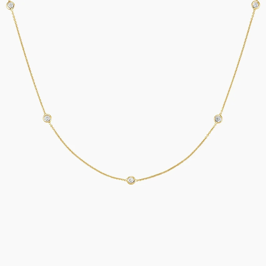 Bezel Strand 14 In. Diamond Necklace