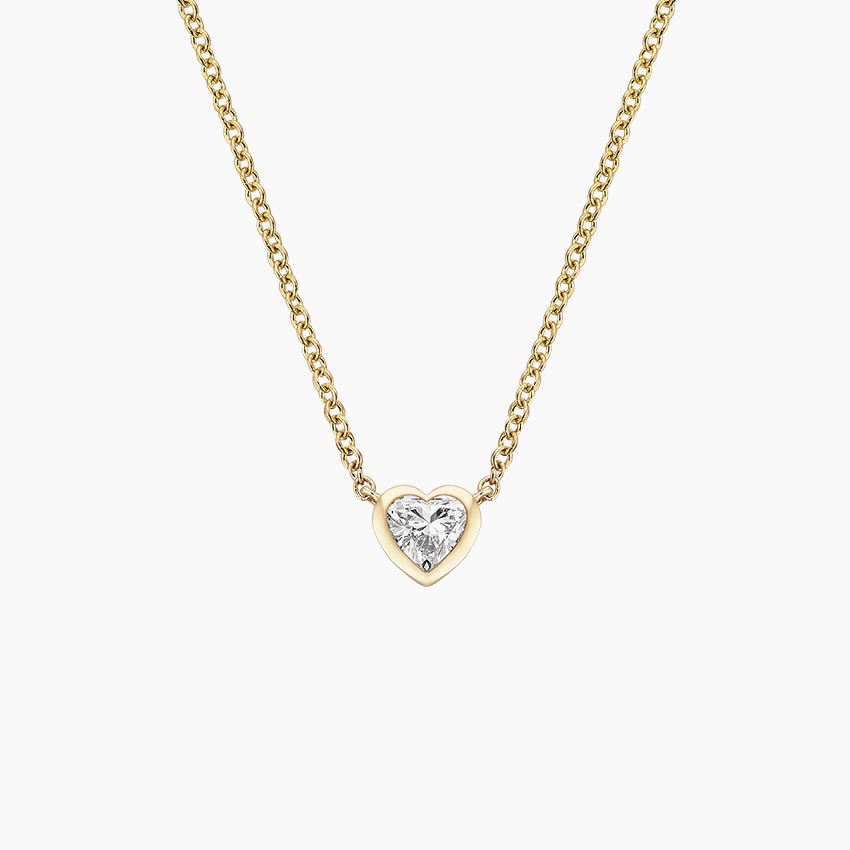 Heart Shaped Lab Diamond Bezel Solitaire Pendant