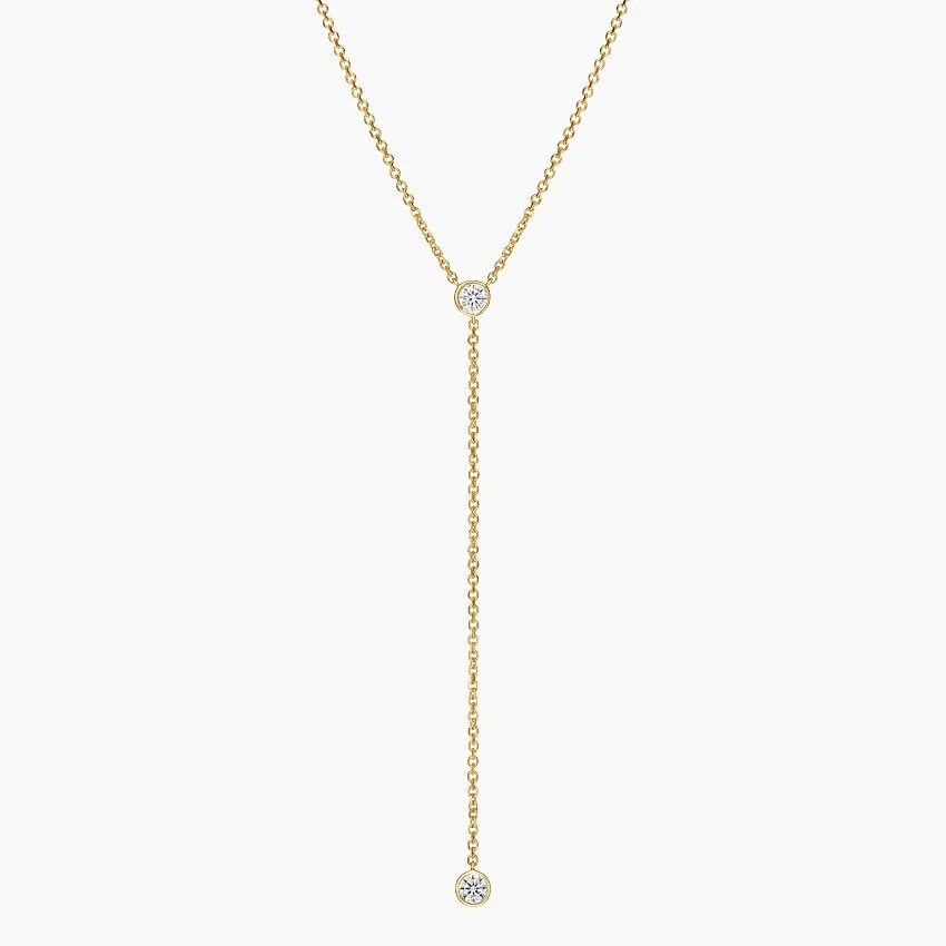 Lab Diamond Bezel Lariat Necklace