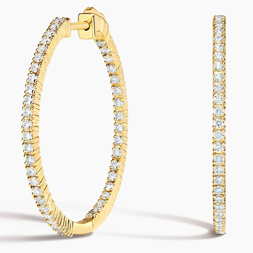 Lab Diamond Medium Hoop Earrings