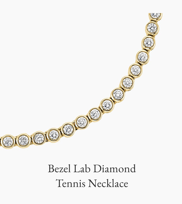Bezel Lab Diamond Tennis Necklace