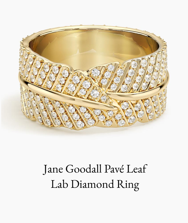 Jane Goodall Pavé Leaf Lab Diamond Ring