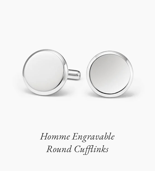 Homme Engravable Round Cufflinks