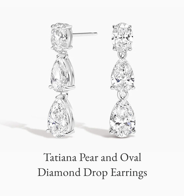 Tatiana Pear and Oval Diamond Drop Earrings 