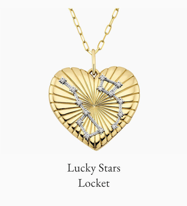 Engravable Lucky Stars Diamond Locket 